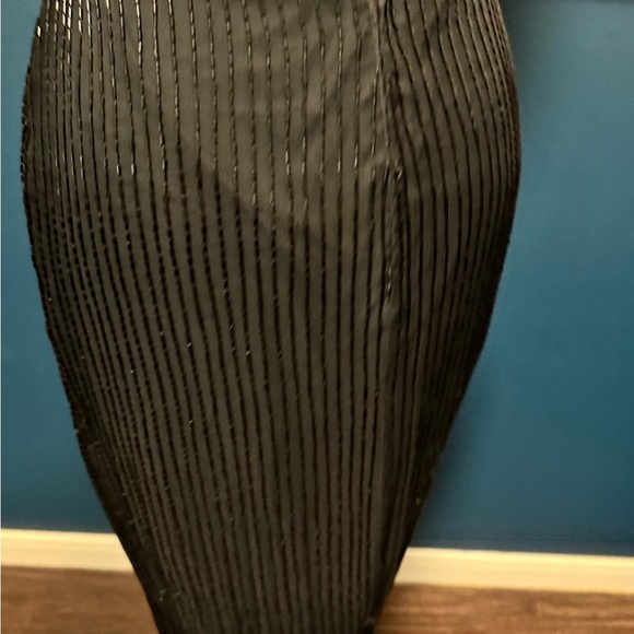 Scala Vintage 90's Beaded Silk Black and Blue Full Length Gown Size M. - Picture 7 of 13